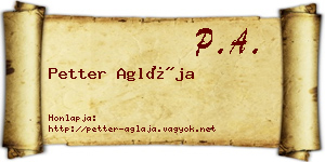 Petter Aglája névjegykártya